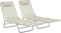 Outsunny 2 Piece Folding Chaise Lounge Chairs, Pool Sun Tanning Chairs by Outsunny