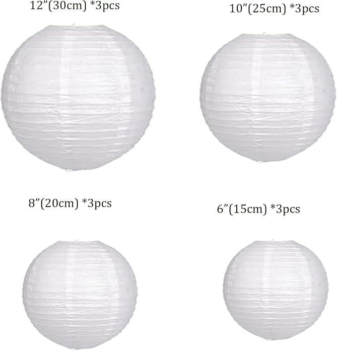 12Pcs Paper Lanterns 6”, Paperlanterns Party Decoration, Holiday and Party. - Image 4
