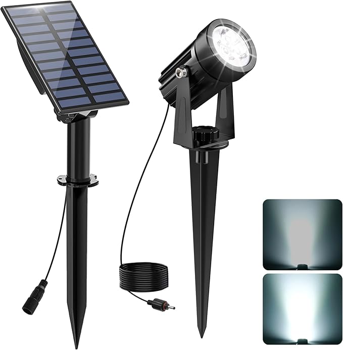 Solar Spot Lights Outdoor, Solar Landscape Spotlights IP65 Waterproof 9.8ft by CREPOW