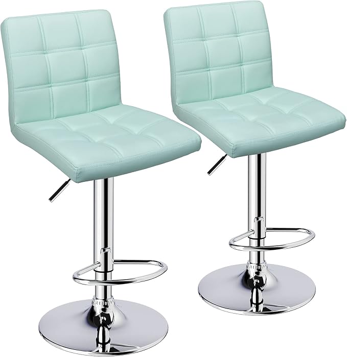 Leopard Modern Square PU Leather Adjustable Bar Stools by LEOPARDPRODUCTS
