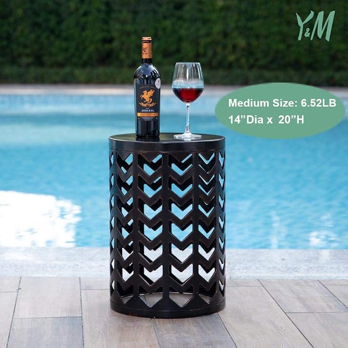 Y&M Nesting Side Table, Outdoor Decorative Garden Stool - Image 5