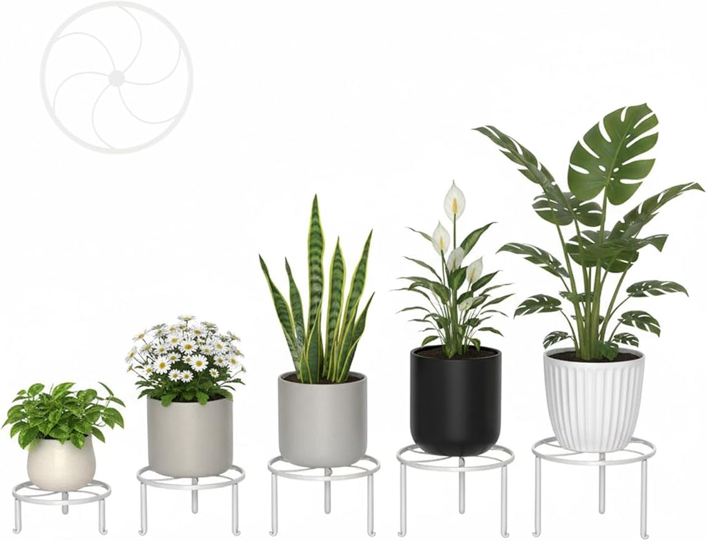 5 Pack Metal Plant Stand Indoor Outdoor Low Corner Plant Stand Heavy Duty - Image 2