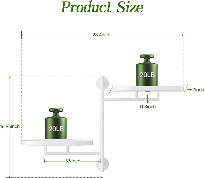 Window Rotating Plant Stand Shelf Indoor White Metal Floating Shelves 2-Tier - Image 5