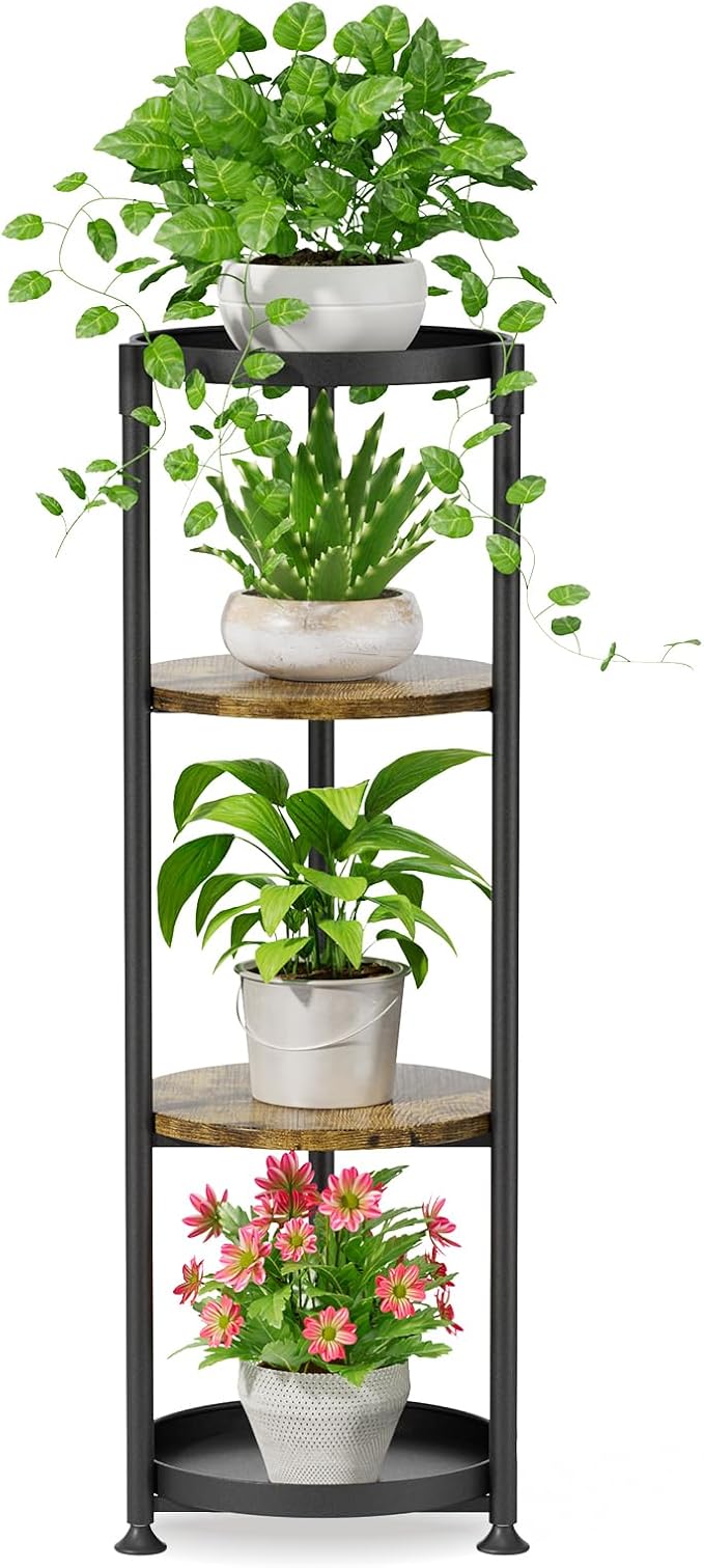 iDavosic.ly 4 Tier Corner Plant Stand Indoor, 45 Inch Tall Vertical Metal by iDavosicly