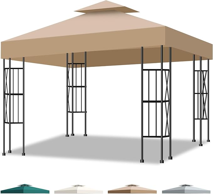 10x10 Canopy Replacement Top Cover Canopy Top Replacement Double Layer Vented by Qdreclod