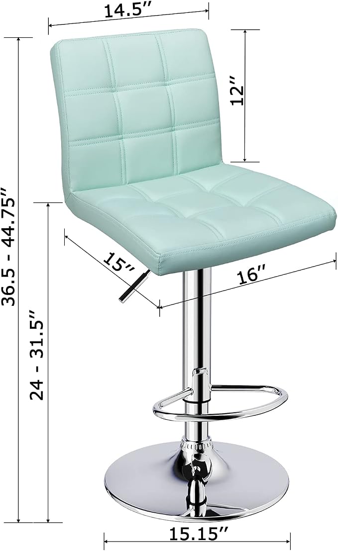 Leopard Modern Square PU Leather Adjustable Bar Stools - Image 3