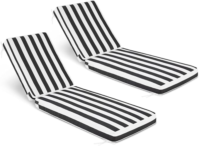 Sundale Outdoor Olefin Chaise Lounge Cushion Set of 2, Water-Resistant Patio by SundaleOutdoor