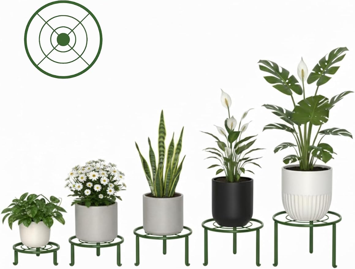 5 Pack Metal Pot Rack Stand, Patented Plant Stand - Image 2