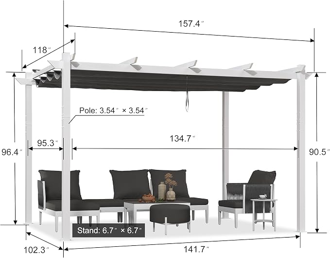 PURPLE LEAF Outdoor Retractable Pergola - Image 2