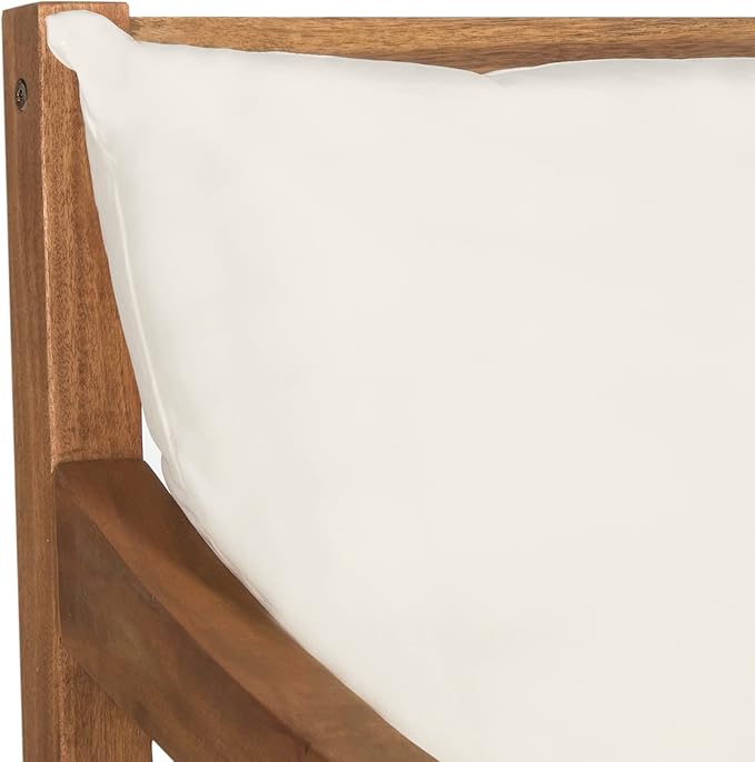 SAFAVIEH Outdoor Collection Pomona Natural Solid Wood/Beige Lounger Bench Sofa - Image 7