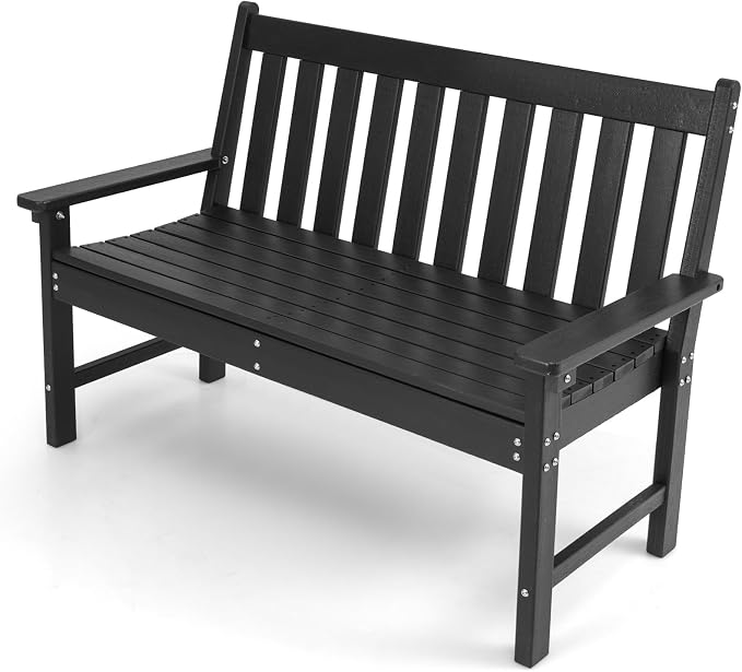 Tangkula HDPE Outdoor Garden Bench - Image 9