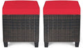 LDAILY Moccha 2 Pieces Patio Outdoor Ottoman, All Weather Rattan Patio Ottoman by LDAILY