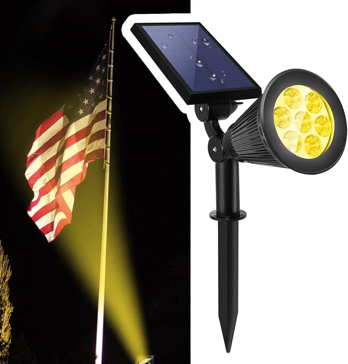 Solar Landscape Spotlights Outdoor, Bright 7-LED Spot Lights, Dusk-to-Dawn by SFSUNFUNY