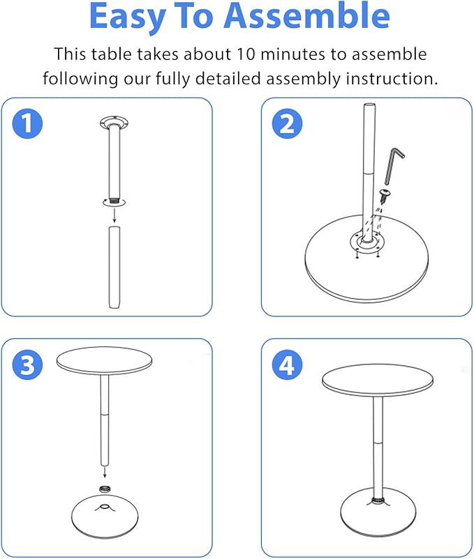 FDW Bistro Pub Table 2 Pack 40 Inch Height Cocktail Table Round Bistro Bar Table - Image 4