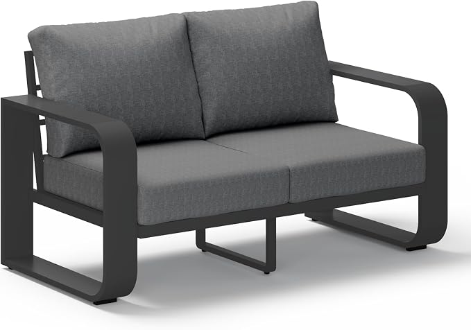 Aluminum Outdoor Patio Couch Loveseat, Oversized Patio Sofa by Oasbira