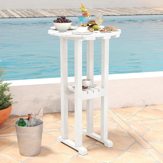 Sundale Outdoor 39 Inches Height Adirondack Bar Table, Patio HDPE Pub Height - Image 2