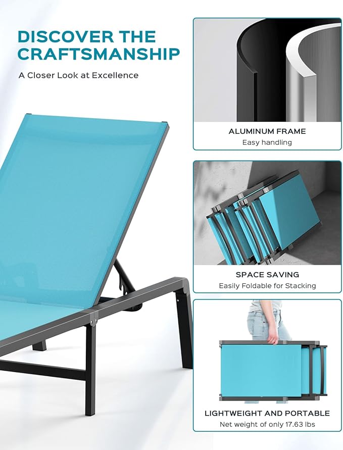Aluminum Chaise Lounge Ourdoor - Image 5