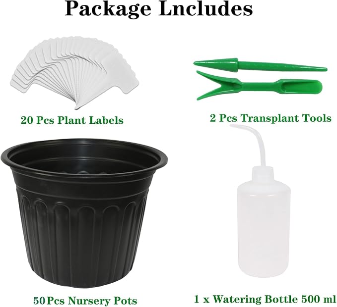 50-Pack 2.5 Gallon Flexible Plastic Plant Pots, Thickened Soft Seed Starting - Image 5