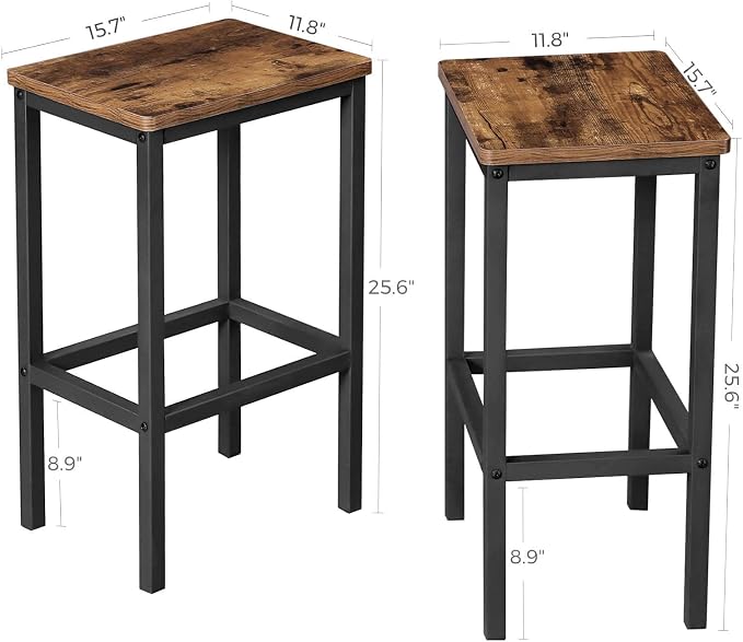 VASAGLE Bar Stools, Kitchen Breakfast Bar Stools - Image 3