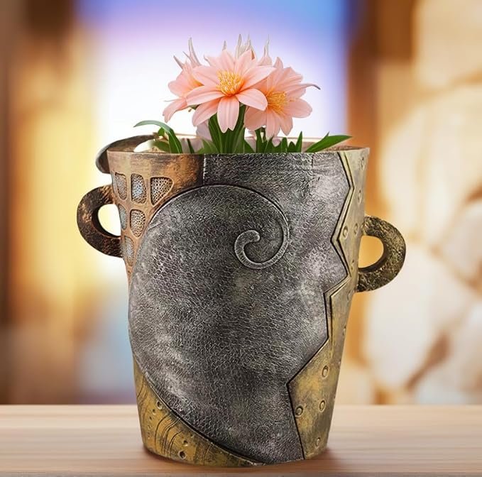 Picasso Abstract Face Flower Pot, Unique Resin Crafted Planter - Image 8