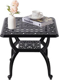 21" Cast Aluminum Outdoor Side Table, Small Patio Table, Outdoor Coffee Tables by Unknown