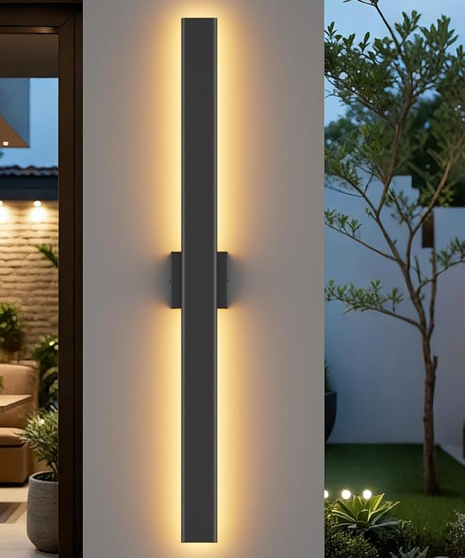 Aipsun Black Outdoor Wall Sconce 3000K 4000K 6000K, 39.4in Modern Exterior - Image 8