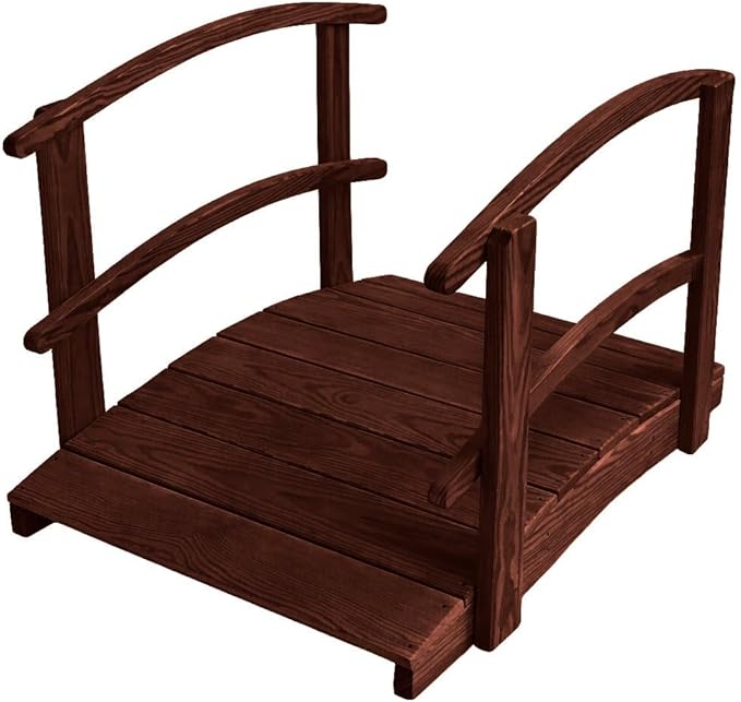 4 FT MAHOGANY Amish Made Garden Bridge by Unknown