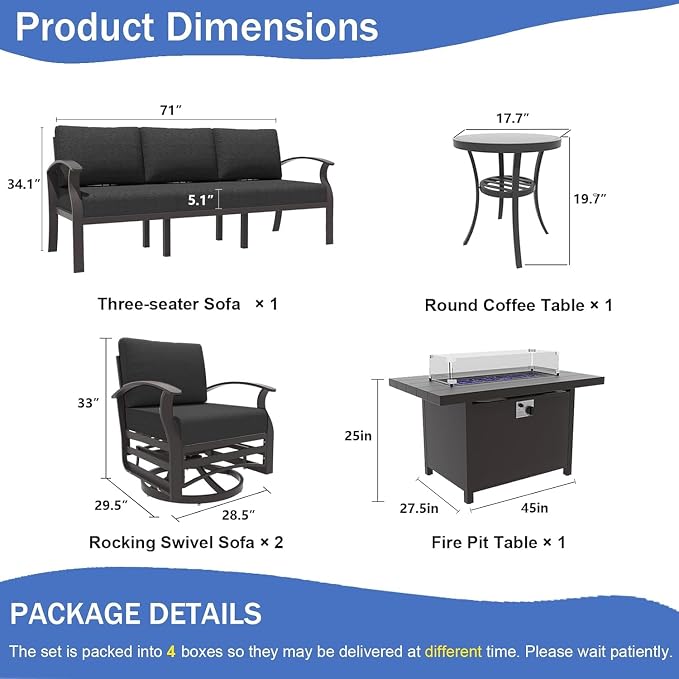 Kullavik Aluminum Patio Furniture Set - Image 2