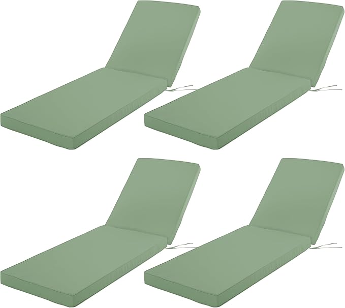 Chaise Lounge Cushion Outdoor, Waterproof and Stain-Resistant Lounge Deck by COMCAVER