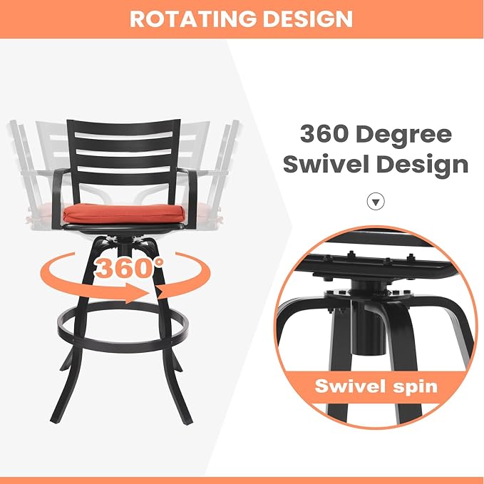 Pellebant Outdoor Bar Stools Set of 4 - Image 6