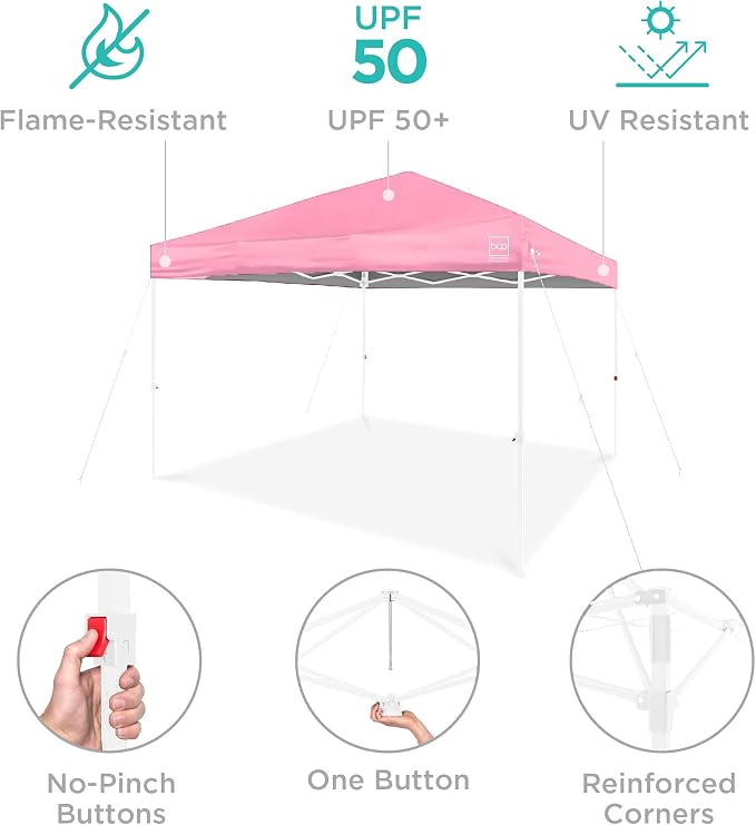 Best Choice Products 10x10ft Pop Up Canopy Tent, Outdoor Shade, 1 Person 1 - Image 4