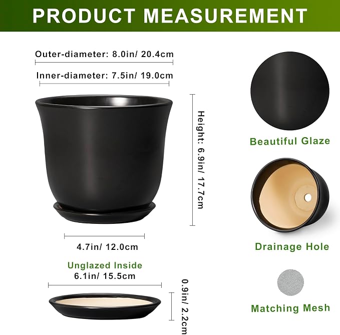 8 Inch Plant Pot - Image 2