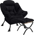 Lazy Chair with Folding Ottoman Modern Large Accent Chair, Contemporary Lounge by Congermom