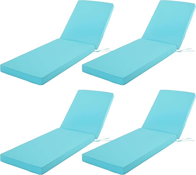 Chaise Lounge Cushion Outdoor, Waterproof and Stain-Resistant Lounge Deck by COMCAVER