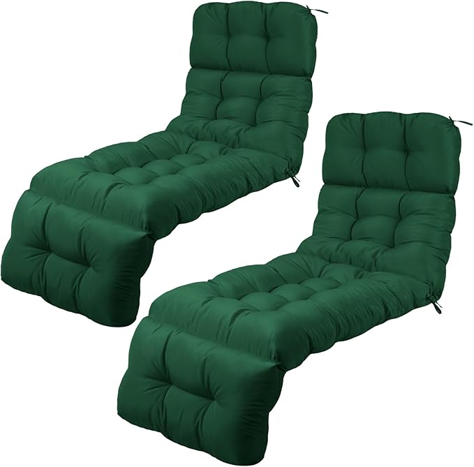 Outdoor Chaise Lounge Chair Cushion 72 x 22 x 4.21 Inches Thick Tufted Patio by DoubleFill