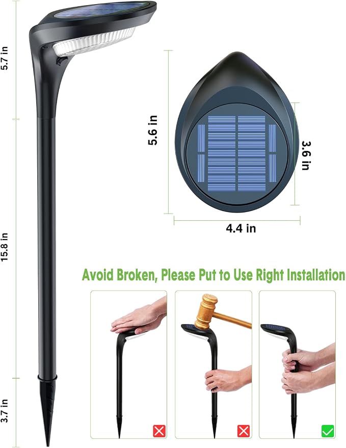 Solar Pathway Lights, 【2 Pack】 Solar Garden Lights Outdoor Waterproof Solar - Image 8