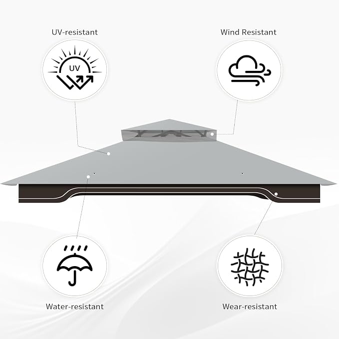 Replacement Gazebo Canopy for 10 x 12 Regency II Patio Gazebo Model L-GZ798PST - Image 3