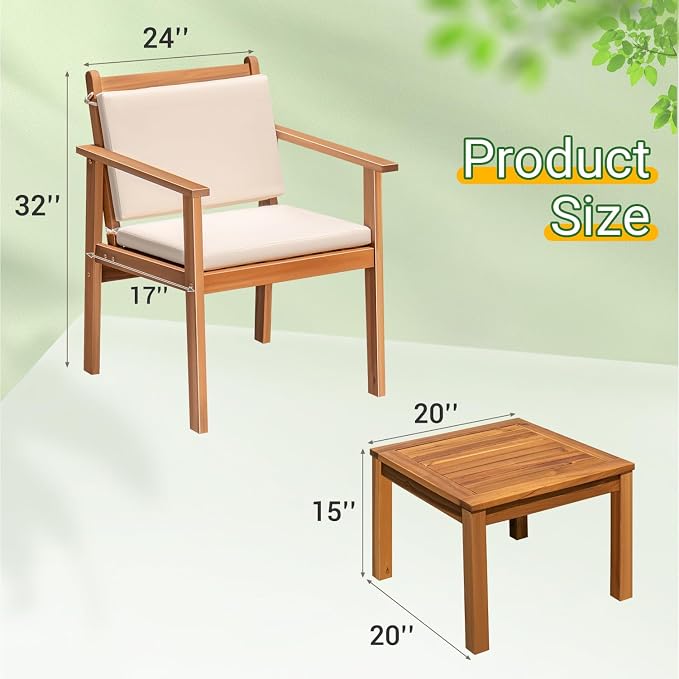 Greesum Outdoor Patio Furniture, 3 Piece Bistro Sofa Set - Image 5