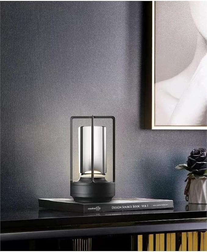 Portable Metal Table Lamp for Indoor/Outdoor, Rechargeable Cordless LED Lamp by HAPYGILightings