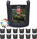 JERIA 12-Pack 7 Gallon Grow Bags, 300G Thickened Nonwoven Garden Pots, Heavy by JERIA