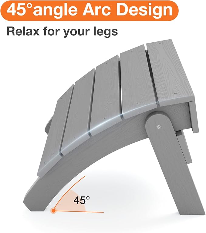 YEFU Adirondack Ottoman, Patio Foot Rest, Adirondack Foot Rest, Folding - Image 5