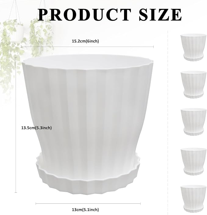 Flower Pots Outdoor Clearance 6 inch Set of 5 Succulent Planters - Image 5