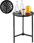 Party Zealot 1-Pack Small Round Metal Side Tables, 13-Inch Black Outdoor End by PartyZealot