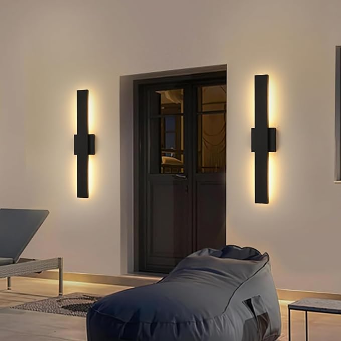 23.6inch Long Outdoor Modern LED Wall Light, 24W Warm White 120V Wall Mount - Image 9