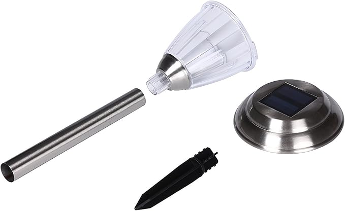 Solar LED Outdoor Lights 8-Pack Stainless Steel Pathway Landscape Lights - Image 6
