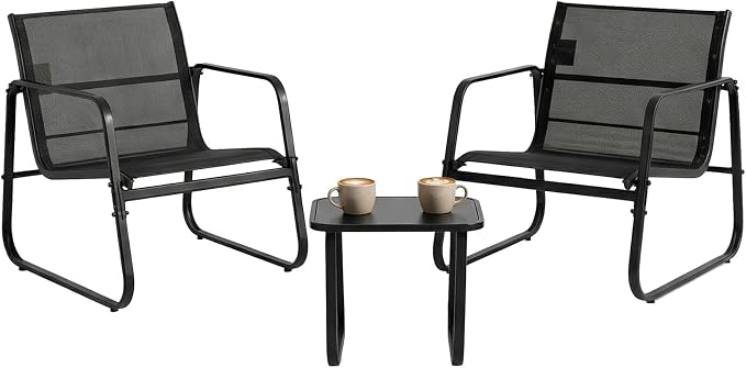 DUMOS 3 Piece Patio Furniture Set，Outdoor Patio Furniture Conversation Set by DumosLifestyle