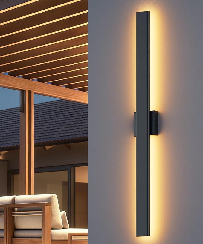 Aipsun Black Outdoor Wall Sconce 3000K 4000K 6000K, 47.2in Modern Exterior by Aipsun