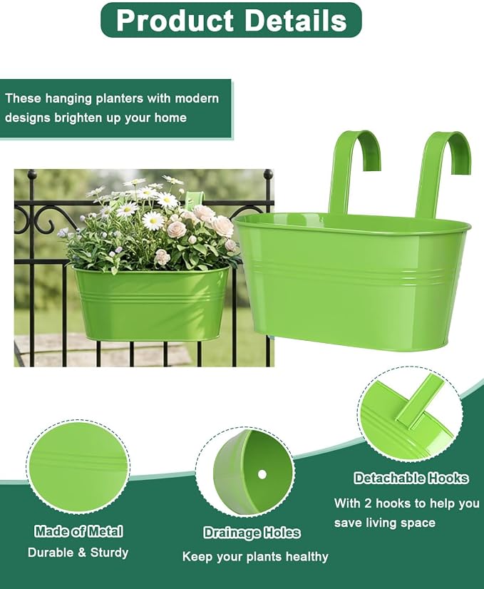 Metal Railing Planter for Outdoor Plants - Image 3