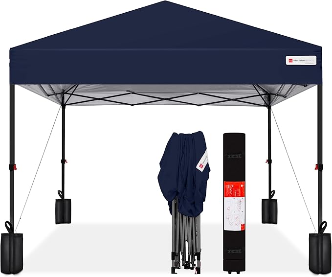 Best Choice Products 8x8ft Pop Up Canopy Tent, Outdoor Shade, 1 Person 1 Minute by BestChoiceProducts