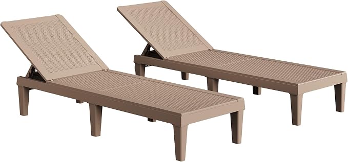 Greesum Outdoor Chaise Lounge Chair Set of 2, Waterproof 5-Position Adjustable - Image 7